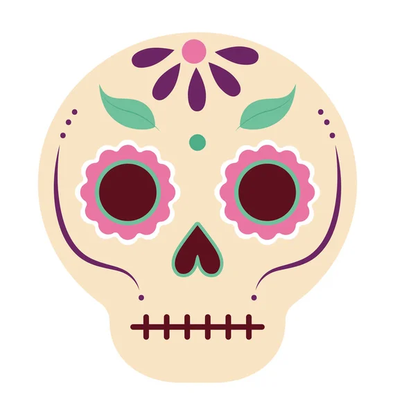 Decorated Skull Design White — Image vectorielle