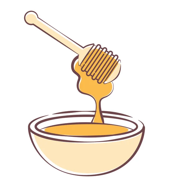 Honey Spoon White — Stock Vector