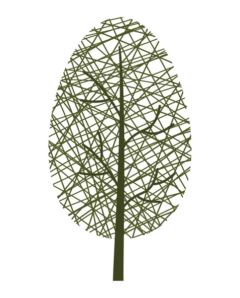 Green Textured Tree White — Stock Vector