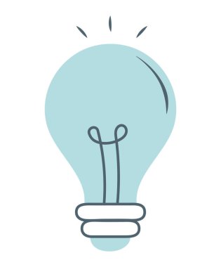 blue lightbulb design over white