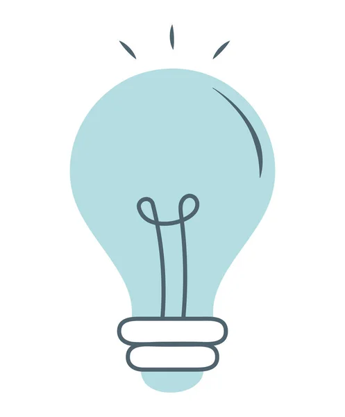 Blue Lightbulb Design White — Vector de stock