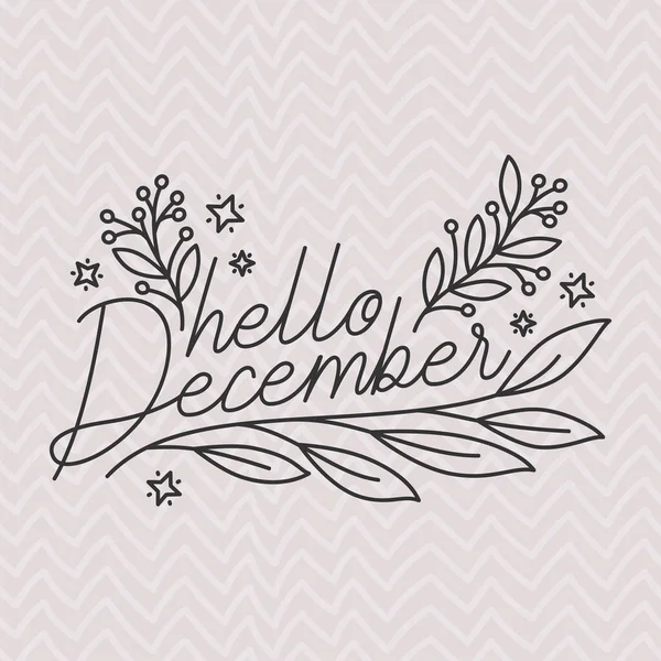 Cartel Hello December Lettering — ストックベクタ