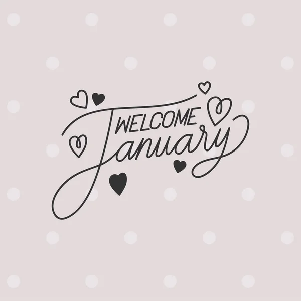 Cartel Welcome Junuary Lettering — Image vectorielle