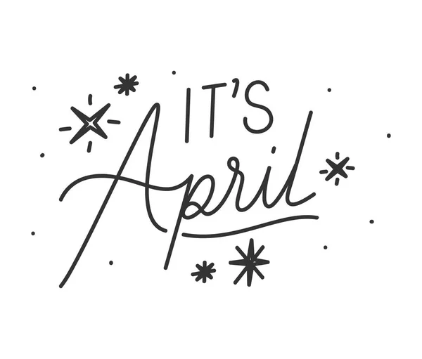 Design Its April Lettering — стоковый вектор