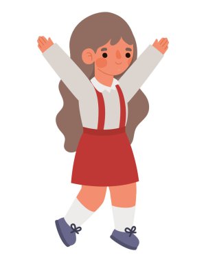 school girl icon over white