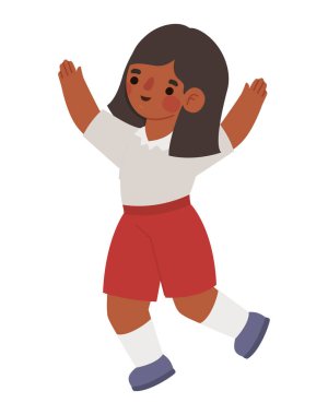 nice school girl over white