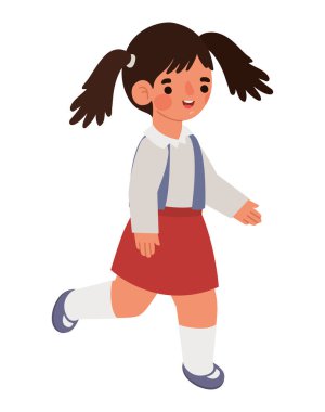 cute schoolgirl design over white
