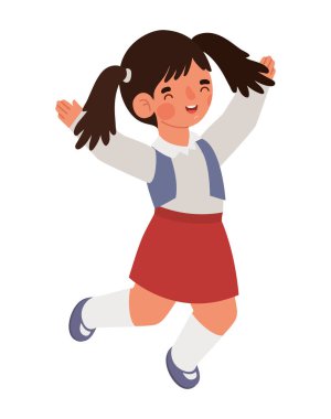 school girl illustration over white