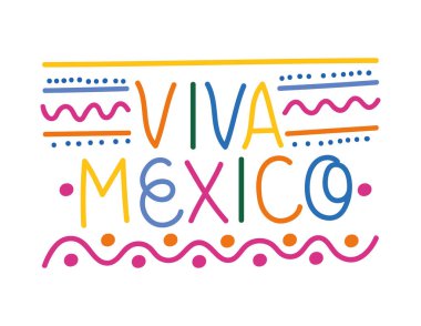viva mexico lettering over white