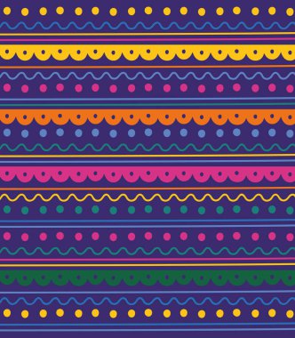 colored mexican garlands pattern over purple
