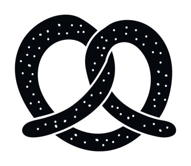 black pretzel icon over white