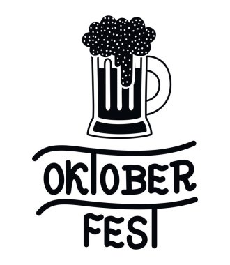 oktoberfest phrase illustration with beer mug