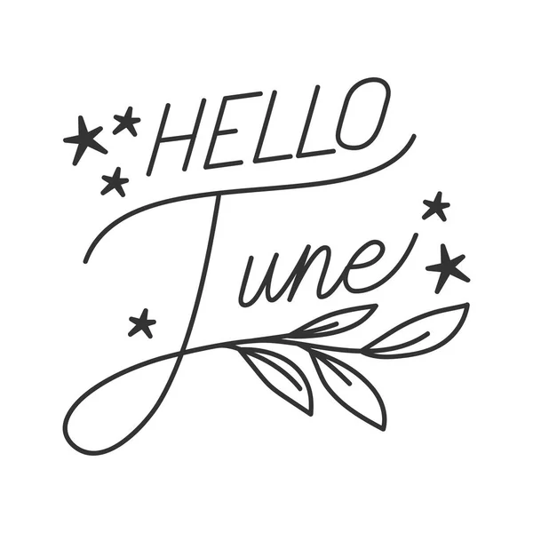 Design Hello June Lettering — ストックベクタ