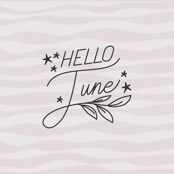 Cartel Hello June Lettering — ストックベクタ