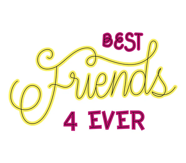 Phrase Best Friends Ever White — 스톡 벡터