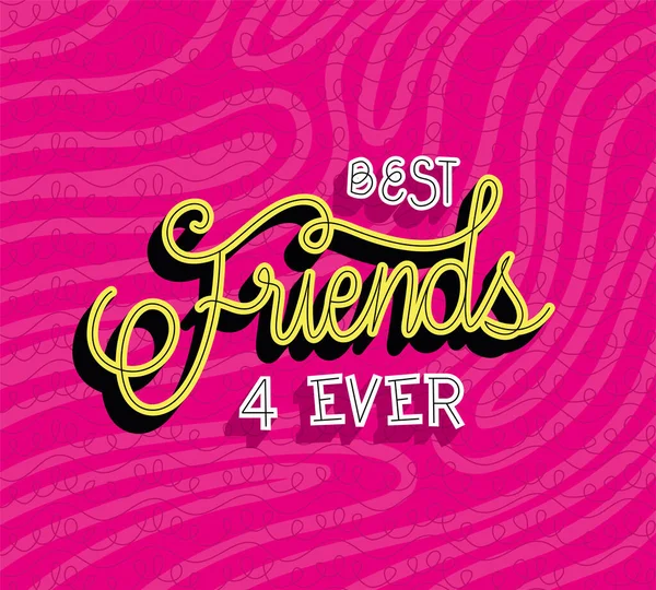 Quote Best Friends Ever Pink — 스톡 벡터