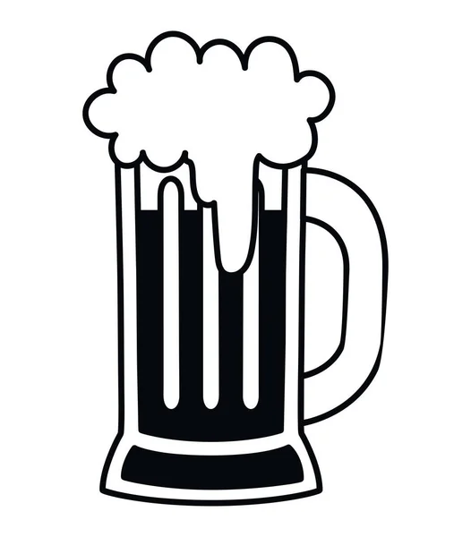 Foamy Beer Icon White — Stockvector