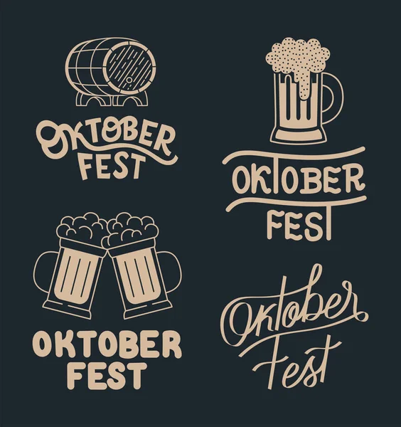 Poster Oktoberfest Letterings Set — Archivo Imágenes Vectoriales