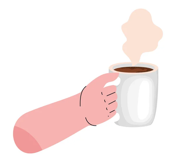 Hand Holding Coffee Mug White — Stockový vektor
