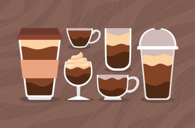 poster of coffee glasses set