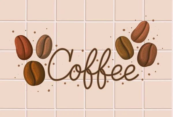 Cartel Coffee Beans — Vector de stock