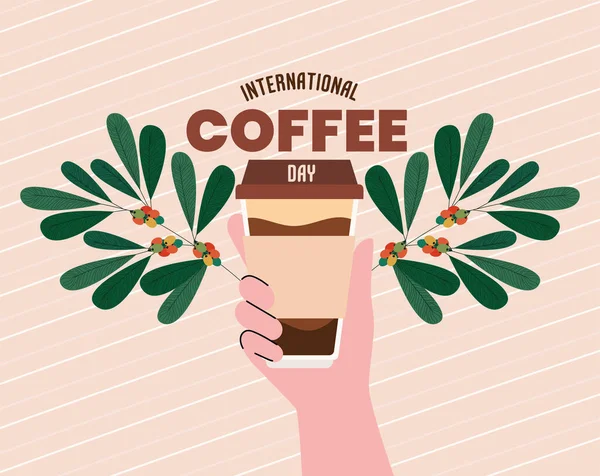 International Coffee Day Image Coffee Cup — 图库矢量图片