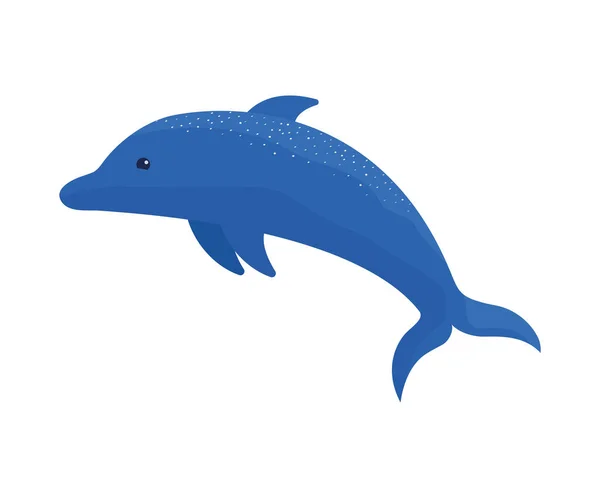 Синий Дельфин Дизайн Над Белым — стоковый вектор
