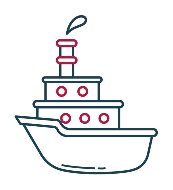 boat icon design over white