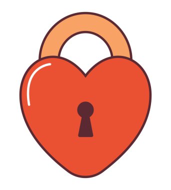heart padlock illustration over white