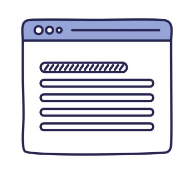 web page illustration over white