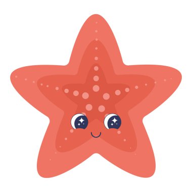 cute starfish design over white