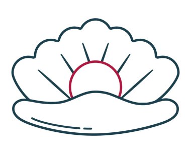 pearl shell design over white