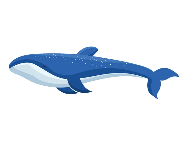 Disegno Balena Blu Bianco — Vettoriale Stock
