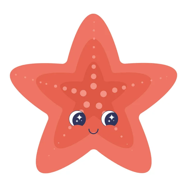 Cute Starfish Design White — Stock Vector