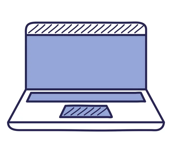 Disegno Del Computer Portatile Viola Bianco — Vettoriale Stock