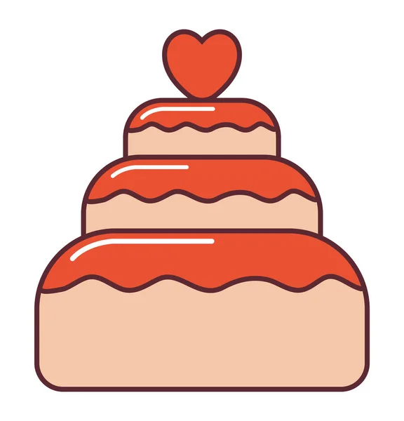 Wedding Cake Design White — Stockvector