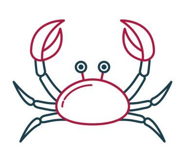 crab icon design over white