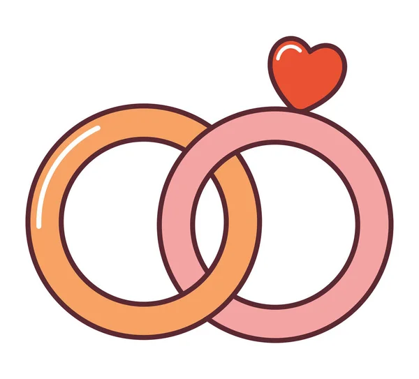 Engagement Rings Design Heart — Stockvektor