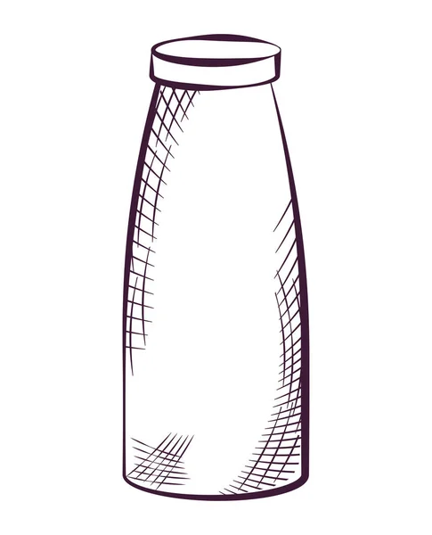 Mjölk Flaska Illustration Över Vit — Stock vektor