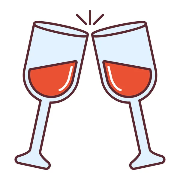Wine Glasses Design White — Vetor de Stock