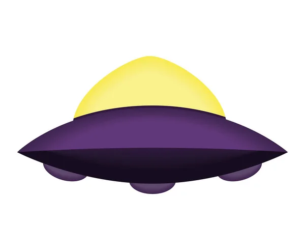Фіолетовий Дизайн Ufo Над Білим — стоковий вектор