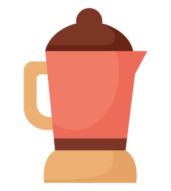 Kahve demliği tasarımı beyaz üzerine