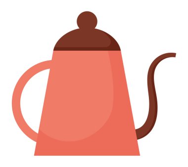 Kahve sürahisi tasarımı beyaz üzerine