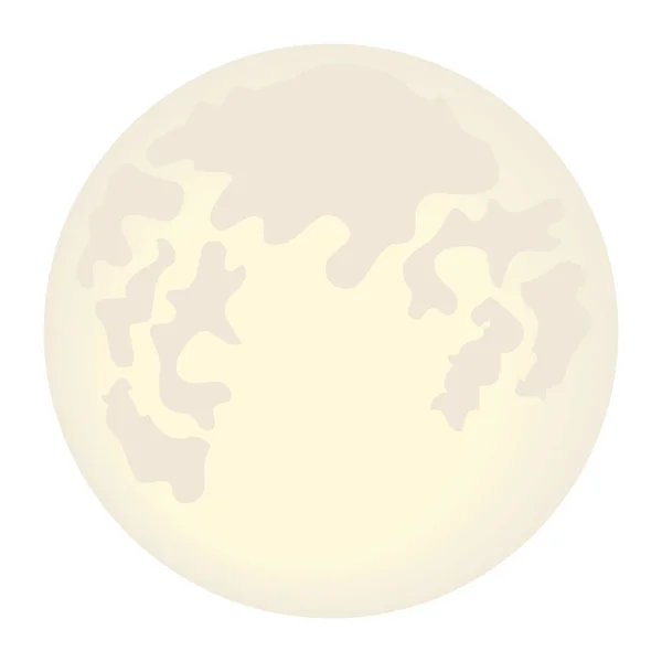 Full Moon Illustration White — Stockvector