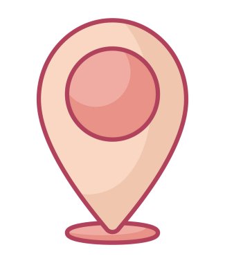 colored gps pin over white