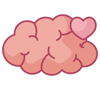 colored cloud with heart over white