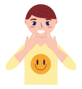 smiling kid illustration over white