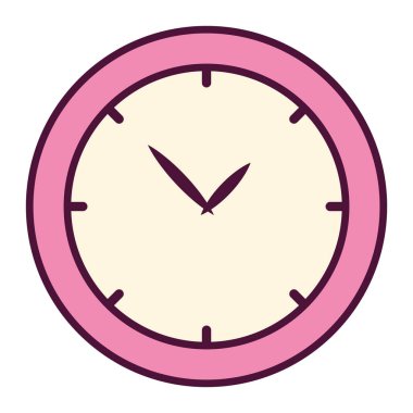 pink hanging clock over white
