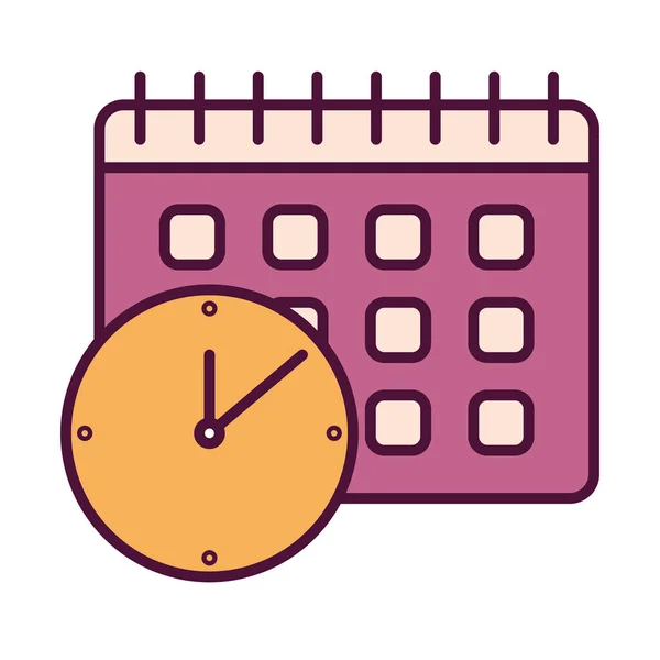 Clock Calendar White — Stockový vektor