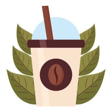 coffee smoothie cup with plants